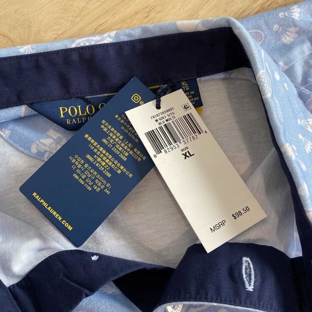 Ralph Lauren Polo Golf Shirt Men's XL Polo Short Sleeve Blue Golf Sports NWT - Picture 10 of 13